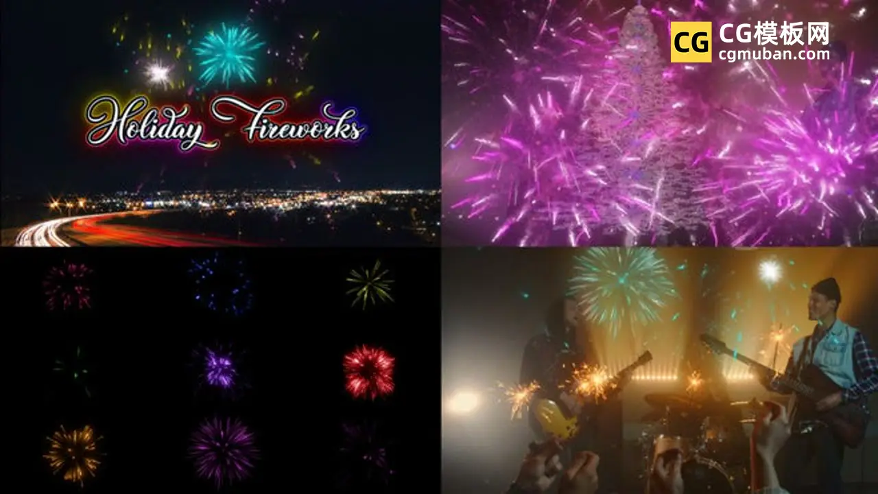 FCPX烟花特效 节日庆祝视频画面添加发光闪烁绚丽烟花效果 Fireworks插图