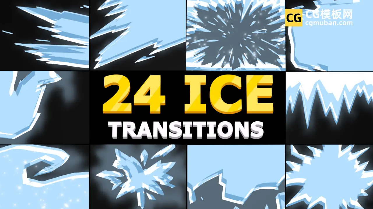 FCPX冰雪运动转场模板 冰块冲击破碎镜头切换展示finalcutpro插件 Ice Transitions插图