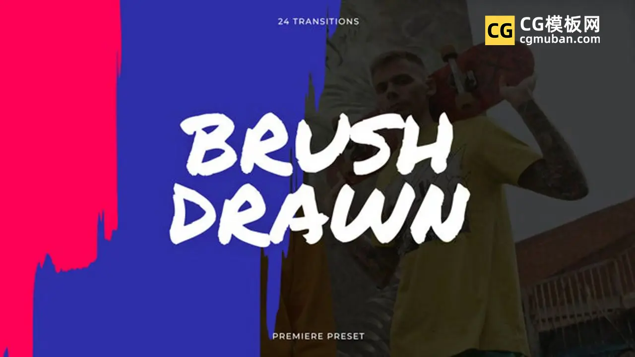 PR转场预设 画笔绘制笔刷油漆涂鸦视频过渡pr预设 Brush Drawn Overlays Transitions插图
