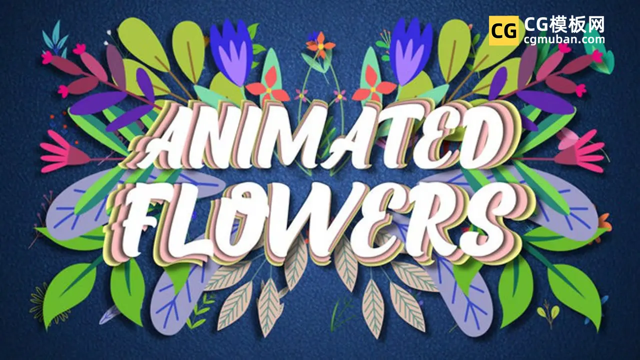FCPX模板 36个花朵素材树叶动画视频元素fcpx插件图