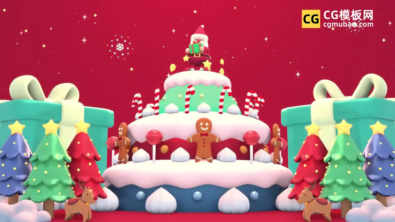 Cartoon Christmas Cake Loop