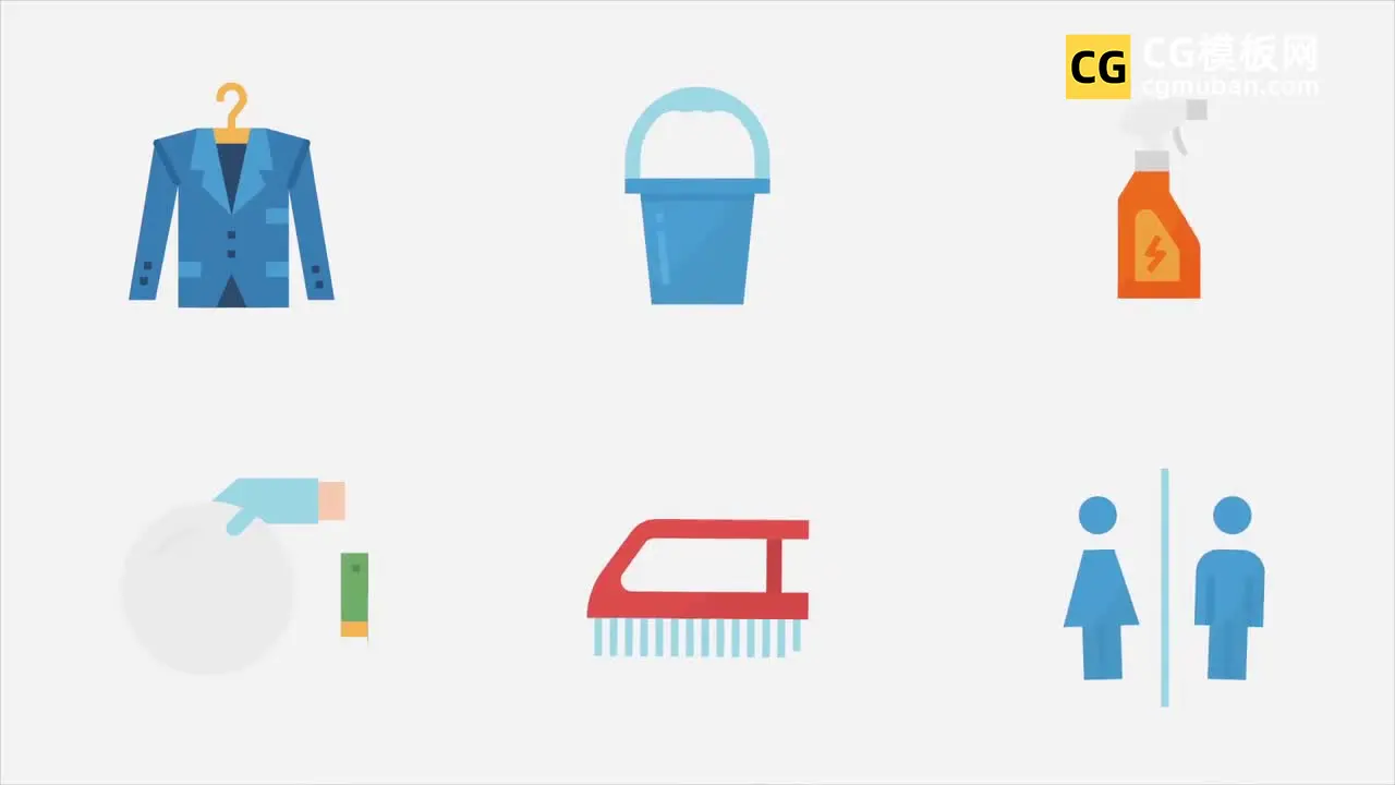 Cleaning and Washing Animated Icons