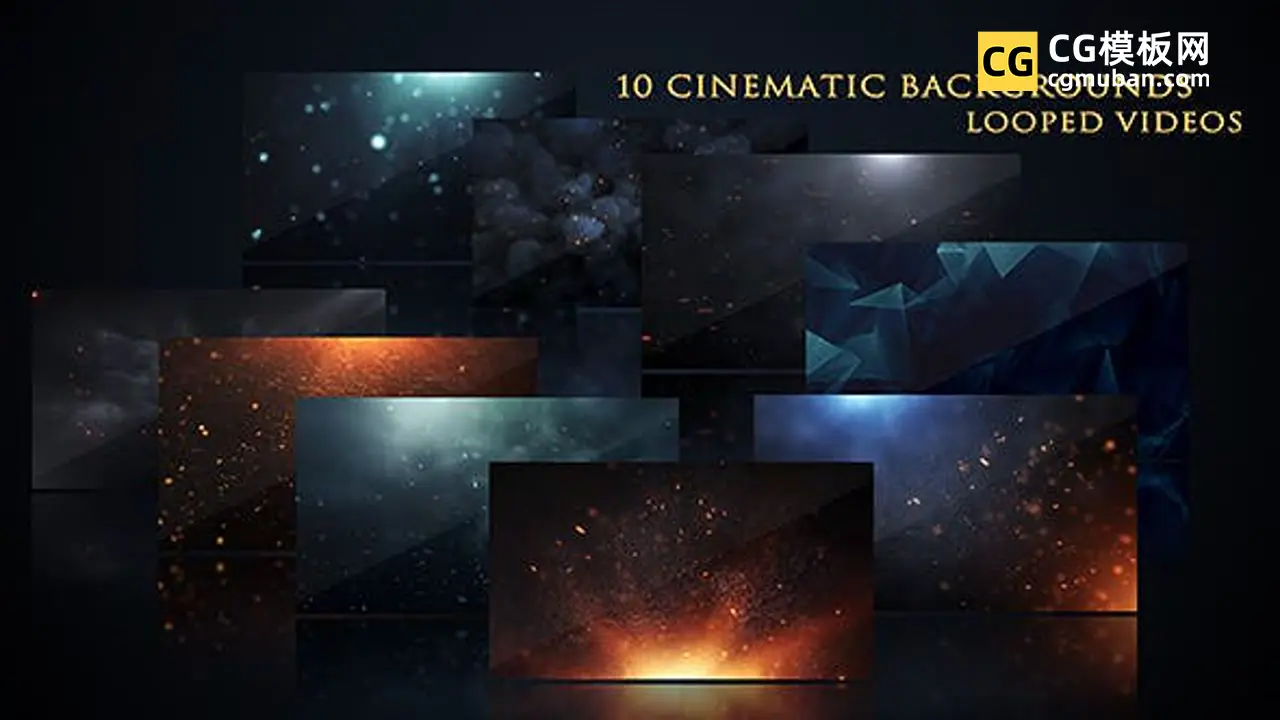 11个宏伟大气电影预告片粒子光效抽象背景循环动画视频素材
