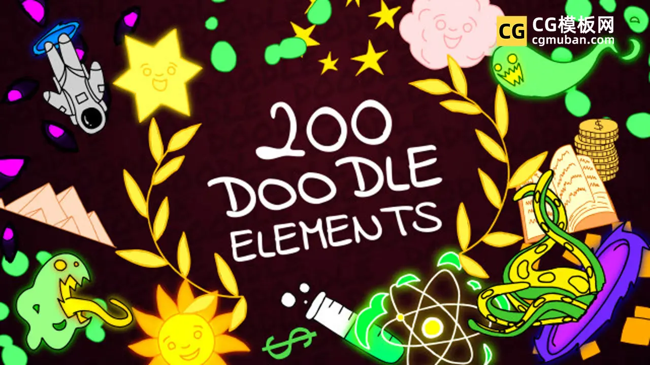 200 Doodle Elements预览图