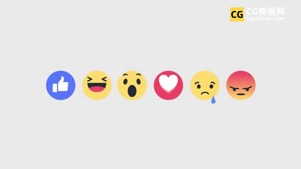 Facebook点赞图标反应表情符号 PR表情包动画