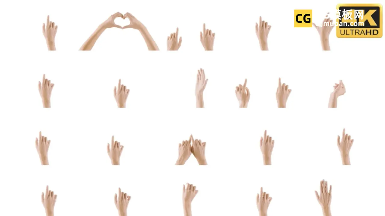 20 Female Hand Gestures 4K
