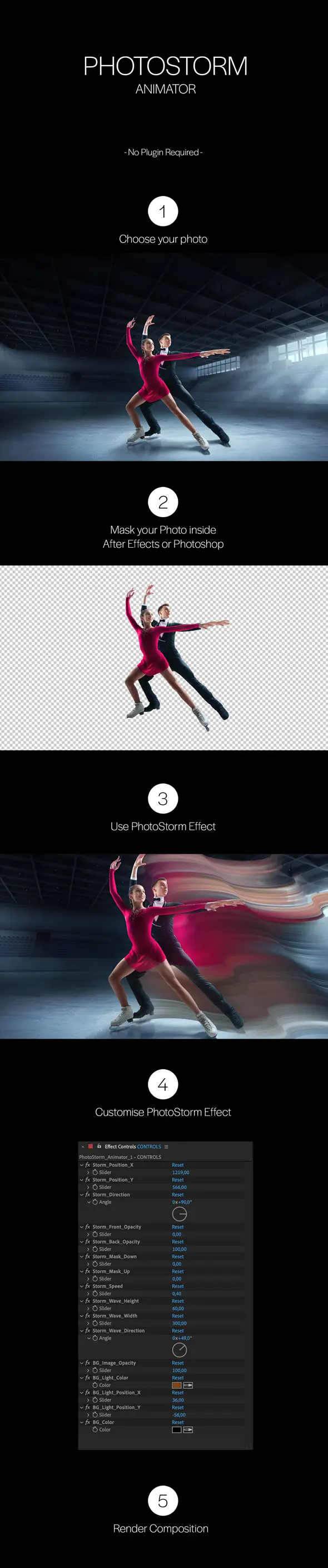 AE/PR模板-图像拖尾流动视觉特效动画 PhotoStorm Animator插图(2)