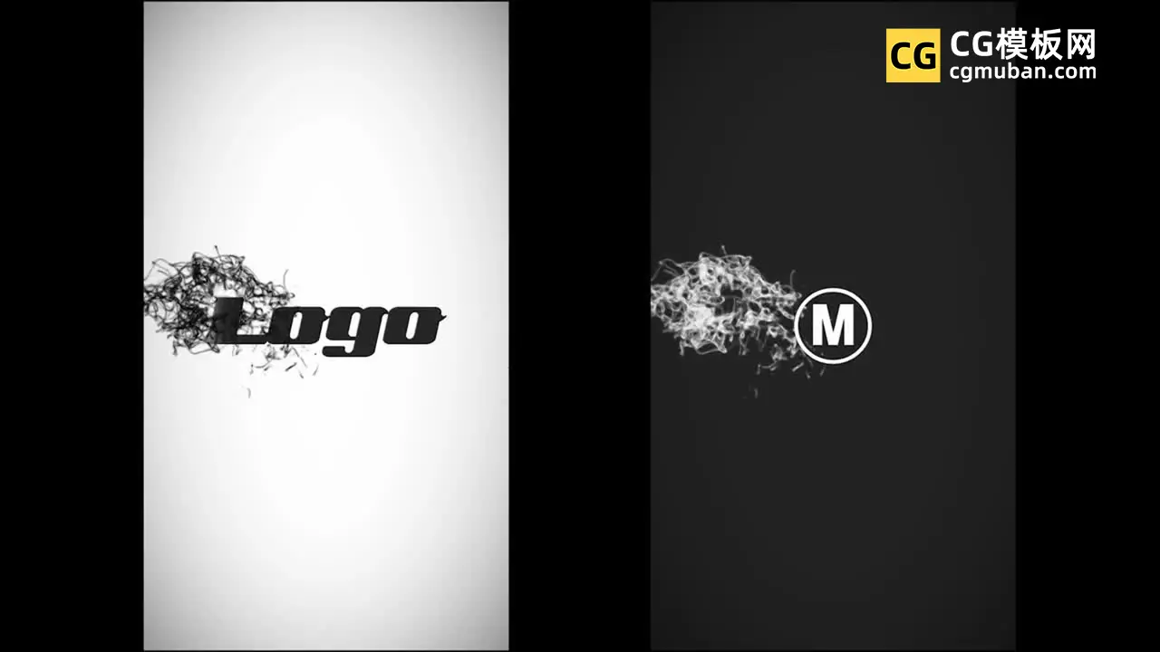 AE模板：墨水片头模板 粒子轨迹烟雾缭绕飘散动态LOGO演绎视频开场 Inc Logo Opener Vertical插图