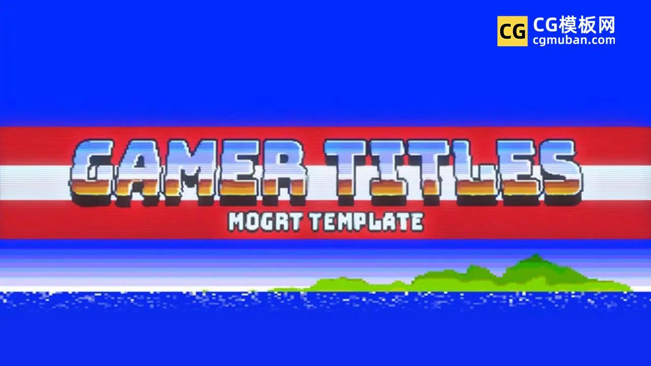 80年代游戏PR标题mogrt 14个8 bit老式复古街机文字动画 Gamer Titles插图