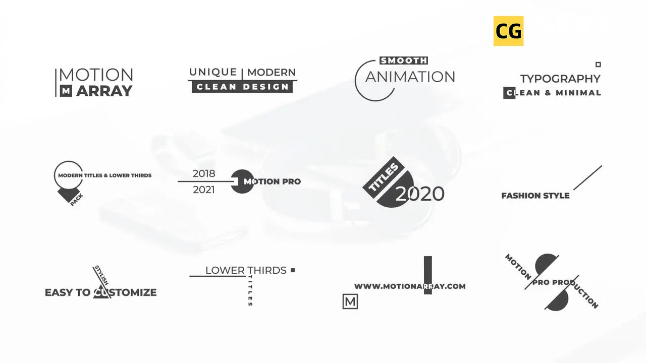 FCPX简单干净字幕条模板 12个现代广告公司宣传图形动画标题finalcutpro插件 Clean and Minimal Titles插图