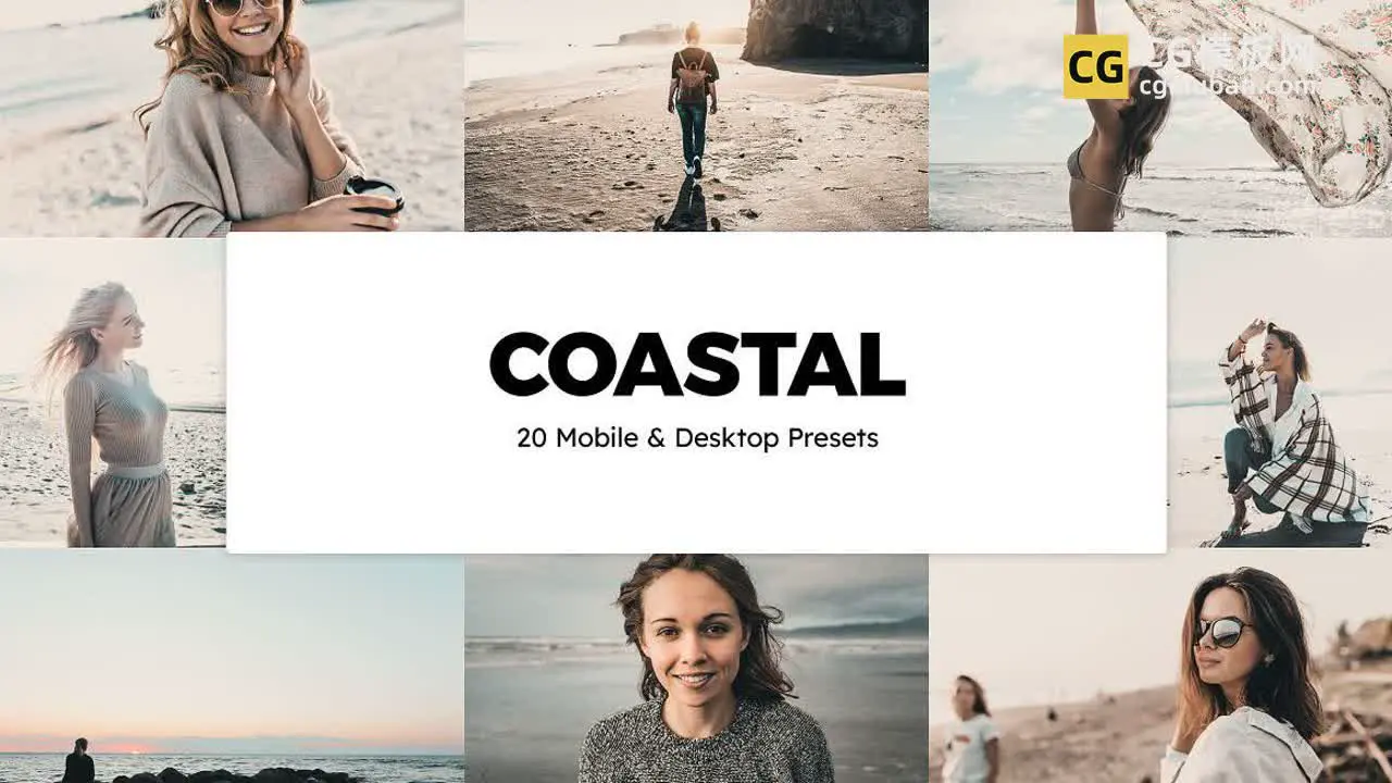 调色预设：20个海岸沙滩沿线 Lightroom 预设和 LUT 20 Coastal Sparklestock插图