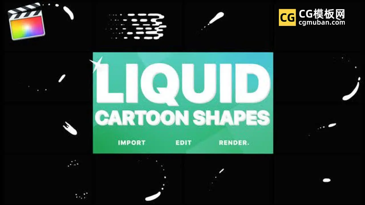 FCPX插件：像素化卡通液体形状模板 画面点缀MG流体云朵气泡动画插件 Cartoon Liquid Shapes插图