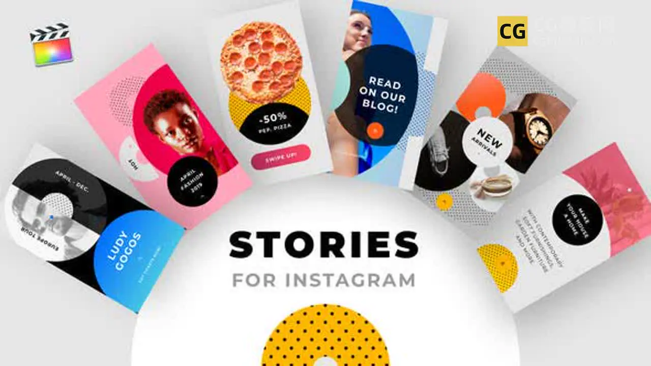 FCPX插件：竖版视频包装产品推广主图视频宣传竖屏模板 Instagram Stories No1插图