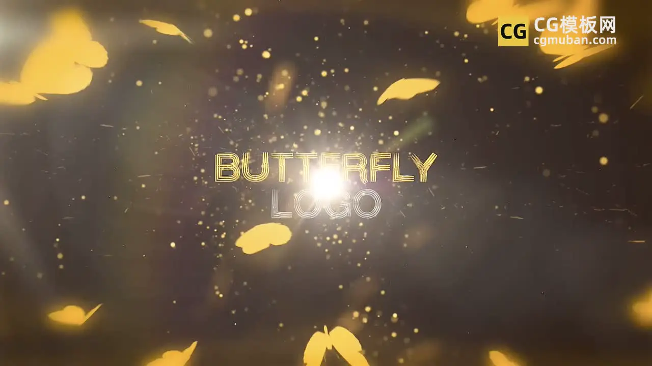 FCPX插件：蝴蝶飞过片头模板 晚会舞会大气梦幻标题徽标LOGO展示 Butterfly Logo Reveal插图