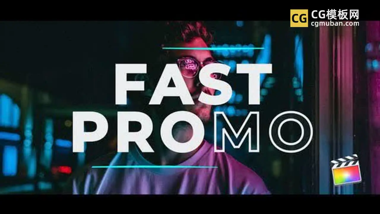 FCPX插件：大标题遮罩镂空模板 复古快闪描边快闪片头视频标题 Trendy Fast Promo插图