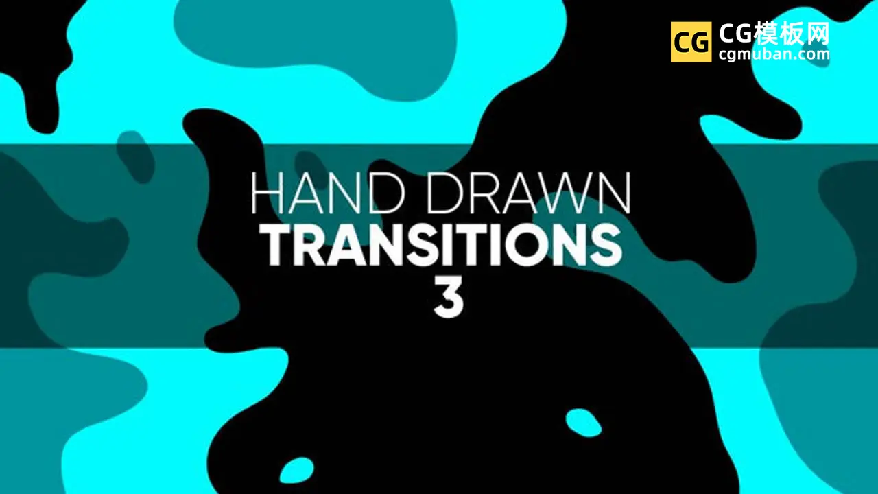 FCPX插件：手绘图形转场模板 16个MG毛刺流体油漆动画视频过渡 Hand Drawn Transitions 3插图