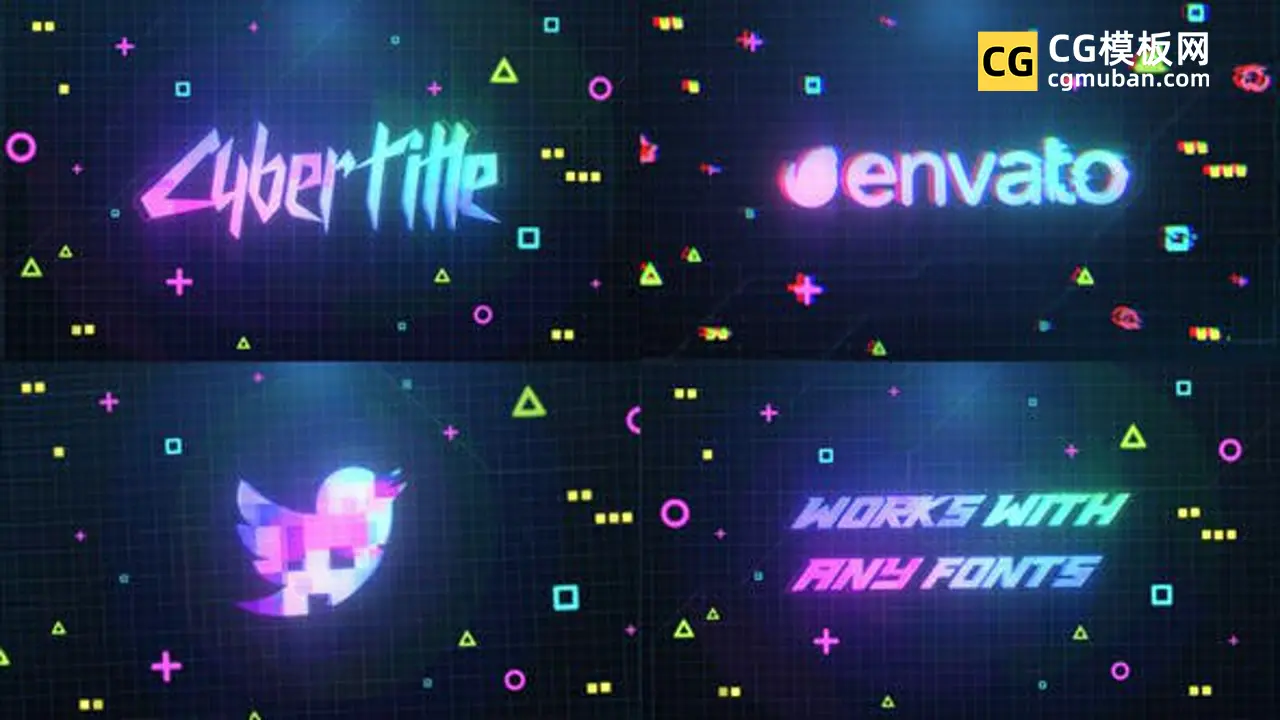 FCPX插件：赛博朋克标题LOGO模板 游戏科技未来片头动画finalcutpro插件 Cyberpunk Logo And Title插图