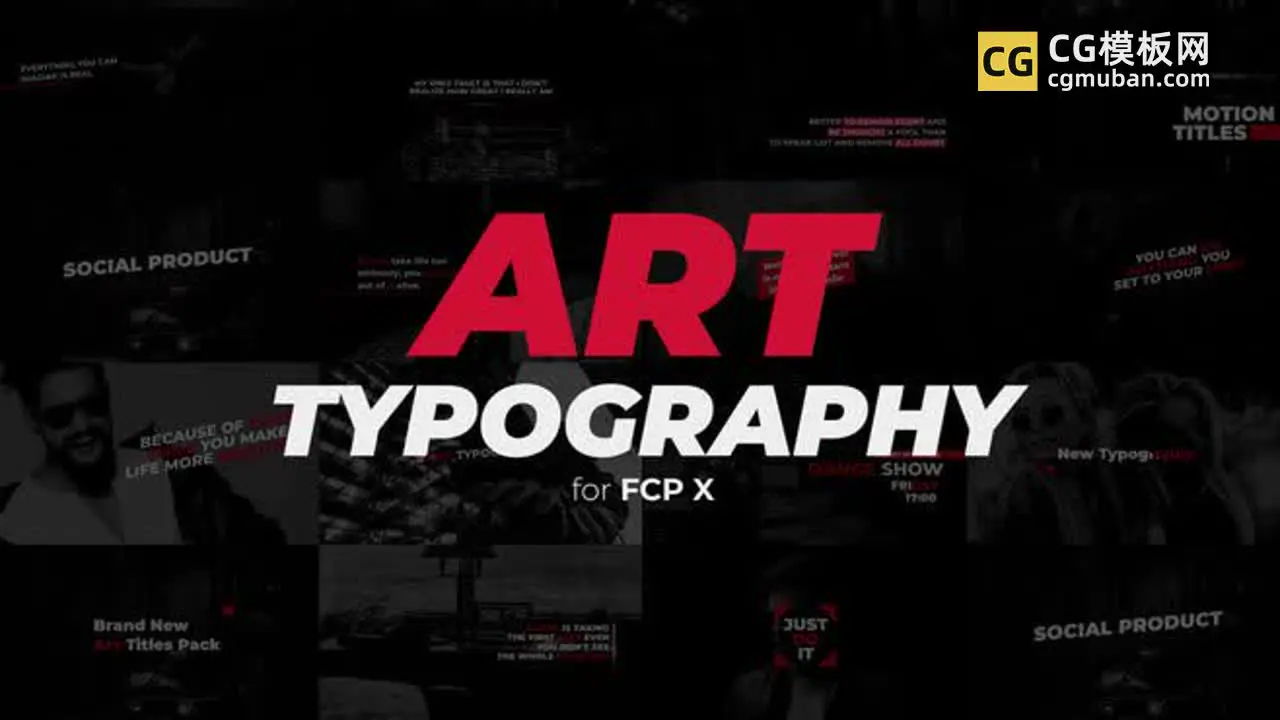FCPX插件 ：潮流艺术字幕 动态标题文字幕条说明排版设计FCPX模板 Art Typography插图