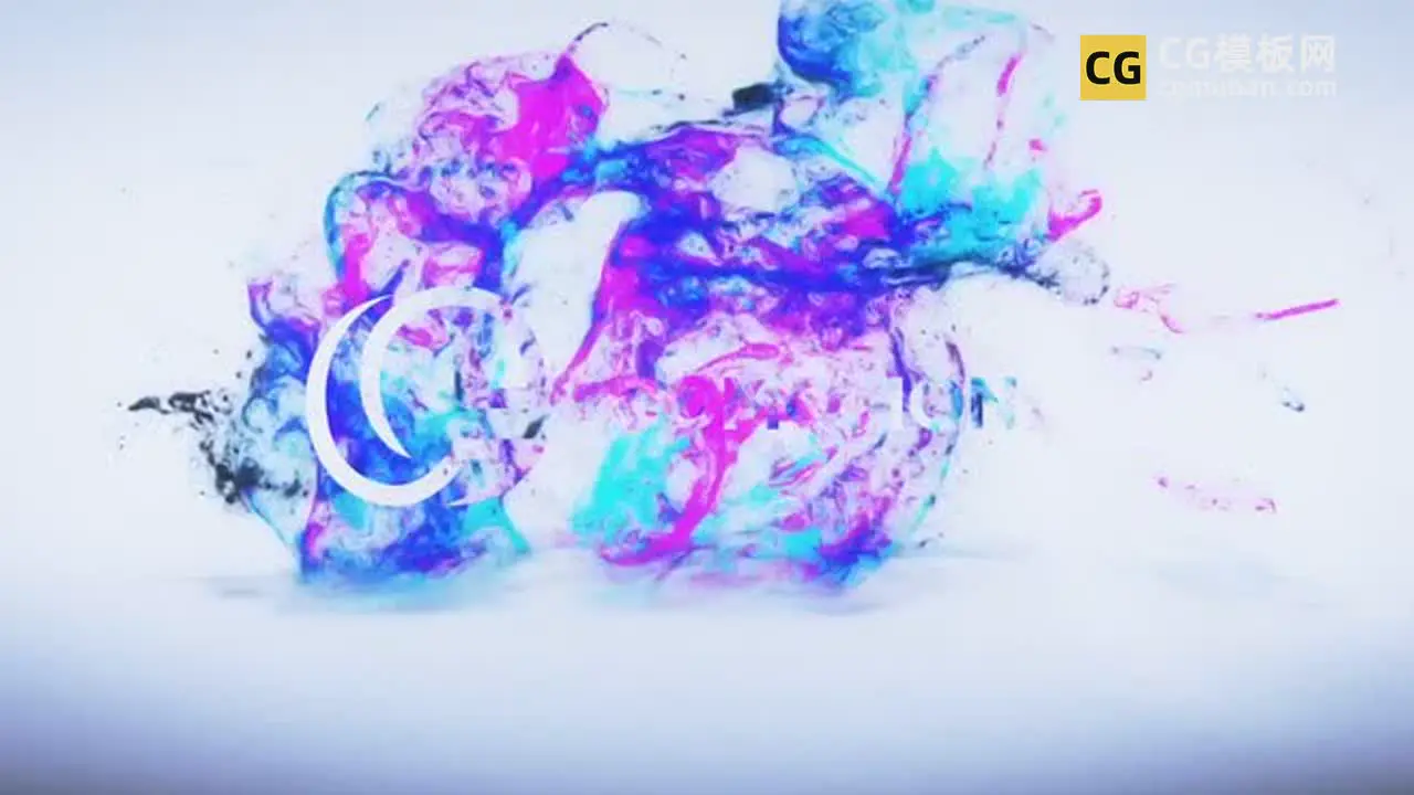 FCPX插件：片头模板 烟雾水墨油漆粒子LOGO视频展示 Colorful Splash Logo Reveal插图