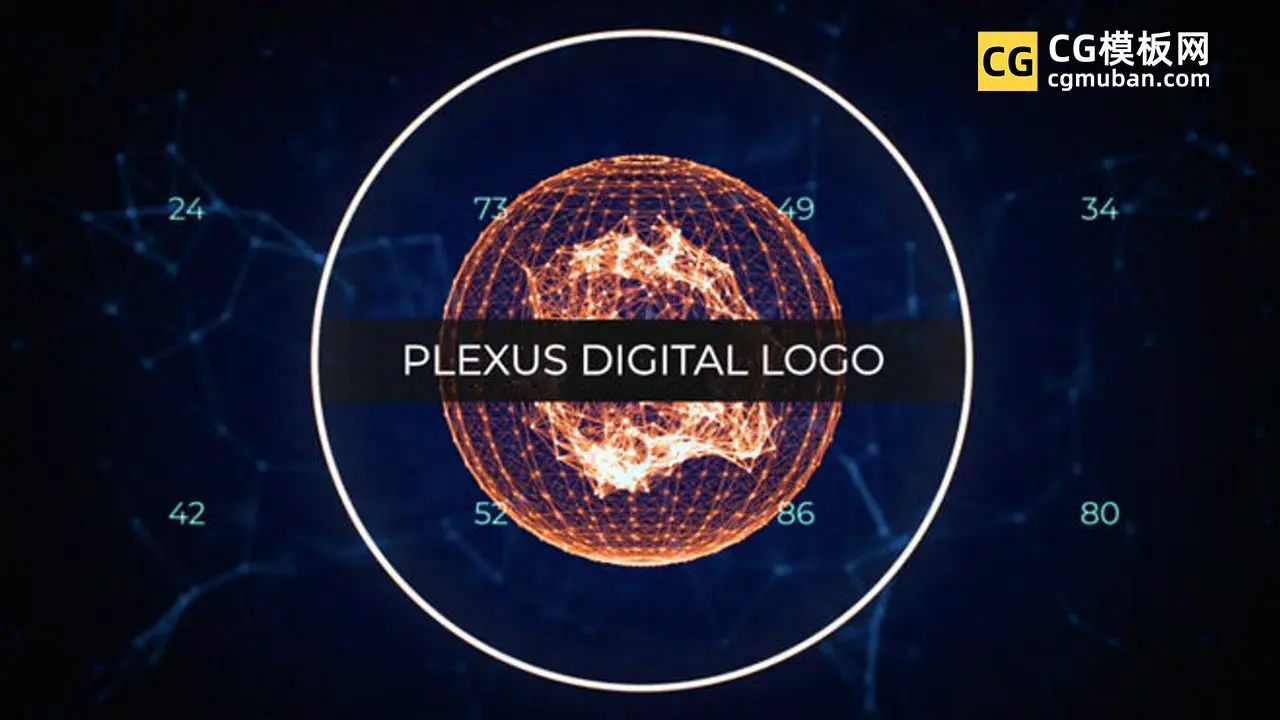FCPX插件：粒子线条LOGO模板 Plexus点线动画产品介绍游戏fcpx片头 Digital Plexus Logo Reveal插图