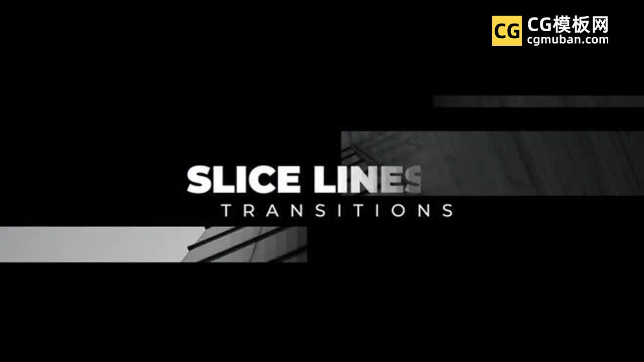FCPX插件：切片切割视频过渡模板 简约色块玻璃滑块线条动画转场插件 Slice Lines Transitions插图