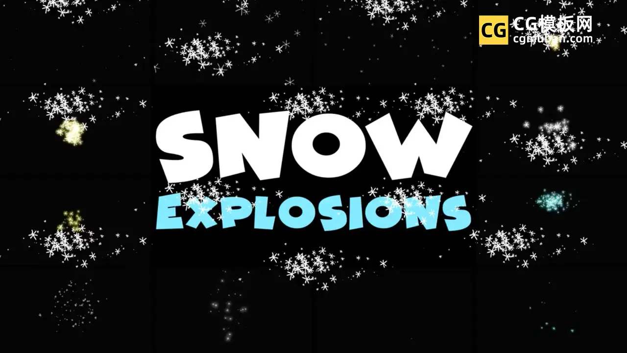 FCPX插件：雪花粒子绽放动画 MG卡通冬季视频元素材finalcut插件 Snow Explosions插图