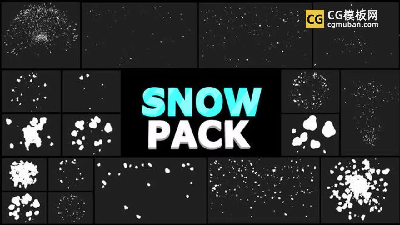FCPX插件：18款卡通雪花包模板 下雪球动画爆炸动画FCPX插件 Cartoon Snowflakes Pack插图