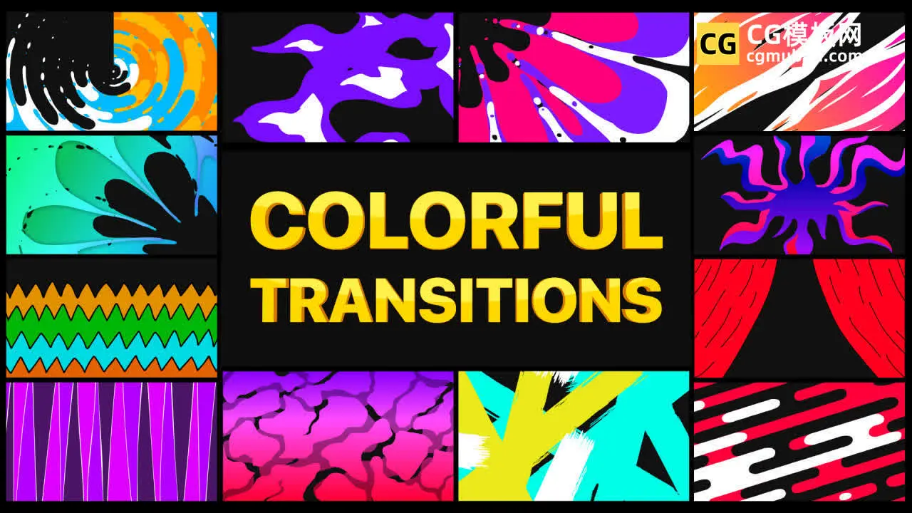 FCPX插件：潮流VLOG转场模板 多彩卡通游戏热血动漫动画视频过渡插件 Handy Colorful Transitions插图