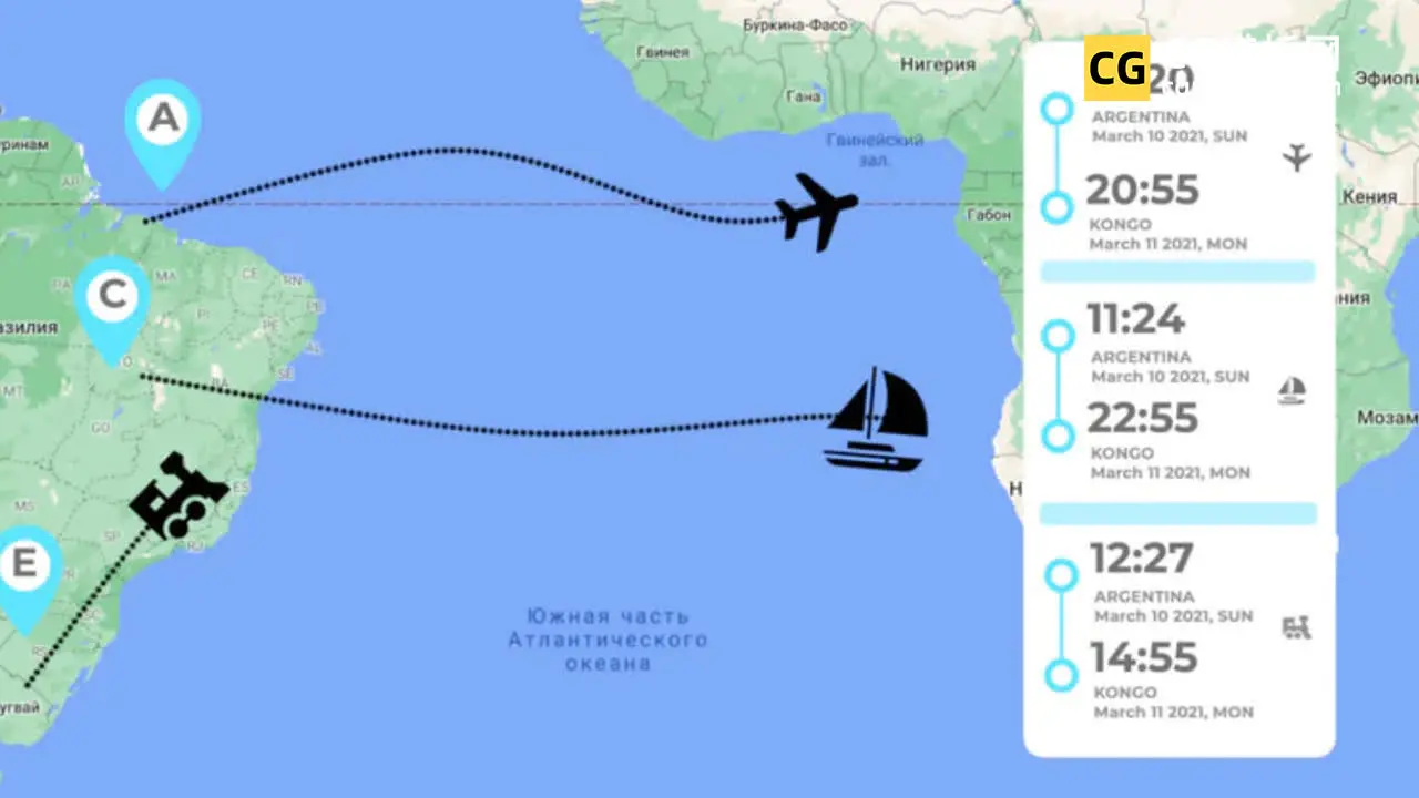 FCPX插件：地图路线动画模板 飞机火车行程打卡地图插件 Map Route Animations插图
