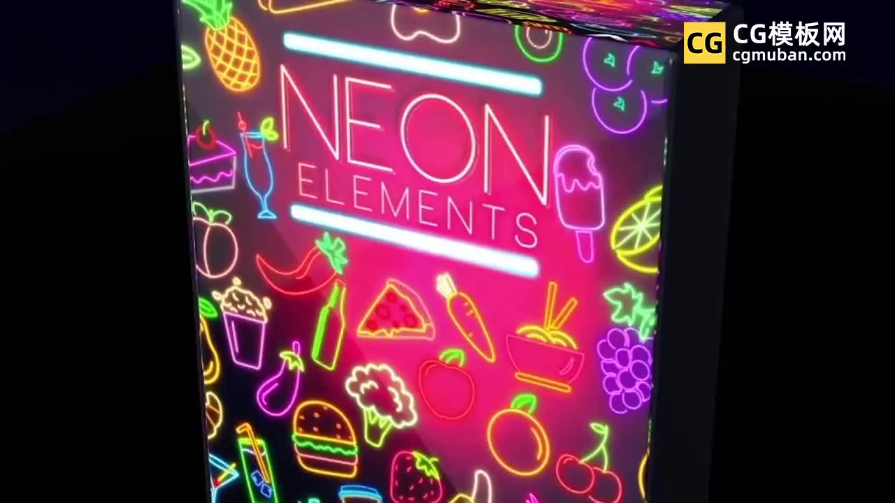 Neon Food Elements Pack