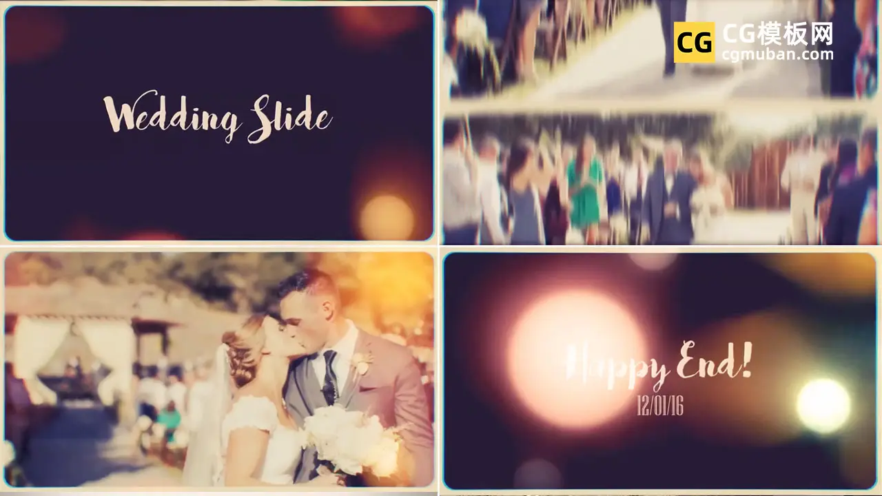 AE模板：80个照片视频梦幻优雅爱情婚礼记录过程翻页影像视频幻灯片 Wedding Slide插图