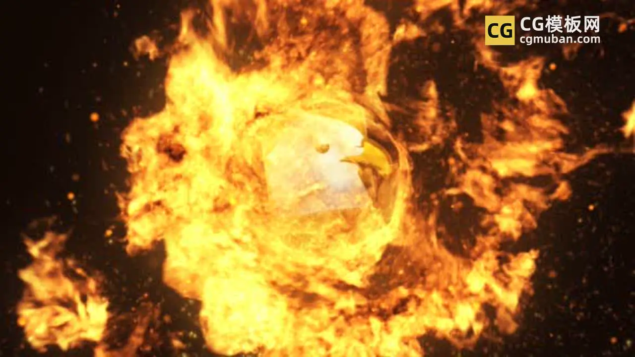 AE模板：旋转火标志LOGO展示 三维豪火球燃烧烟雾片头 Spinning Fire Logo Reveal插图