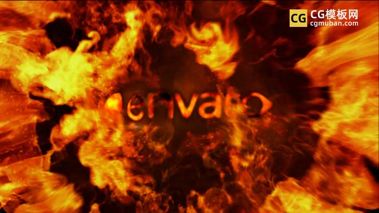 AE模板：燃烧火焰LOGO 火焰缠绕汇聚扭曲融合视频片头模板 Spiral Firel Logo Reveal II插图