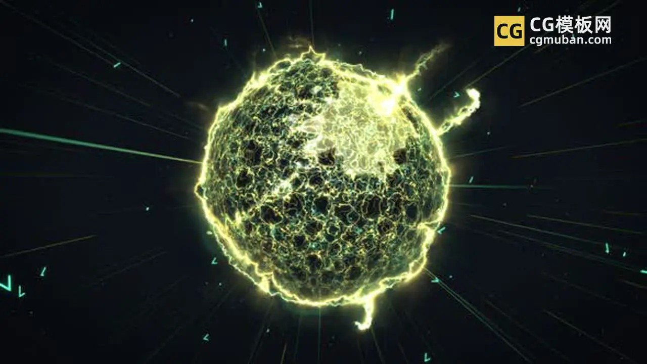 AE模板：三维抽象霓虹灯LOGO 能量球爆炸标志 Energy Ball Logo插图