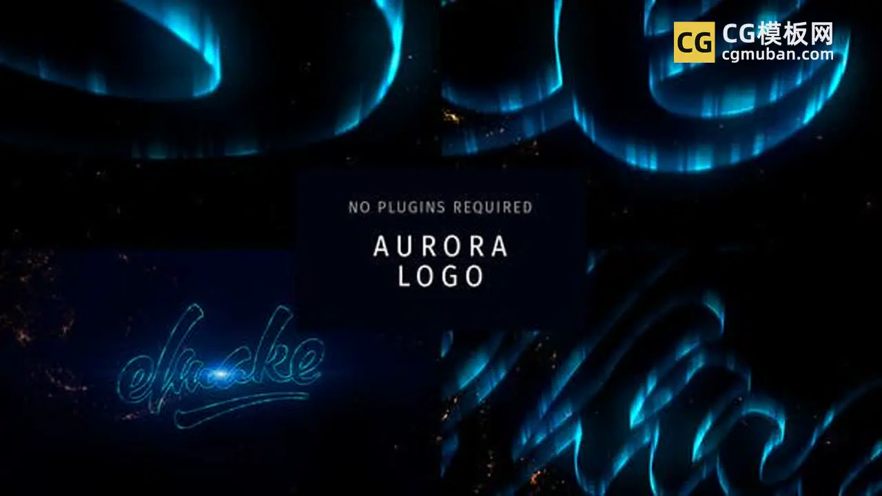 AE模板：天空夜晚极光LOGO 宏大震撼太空星云星空Ae特效片头 Aurora logo插图