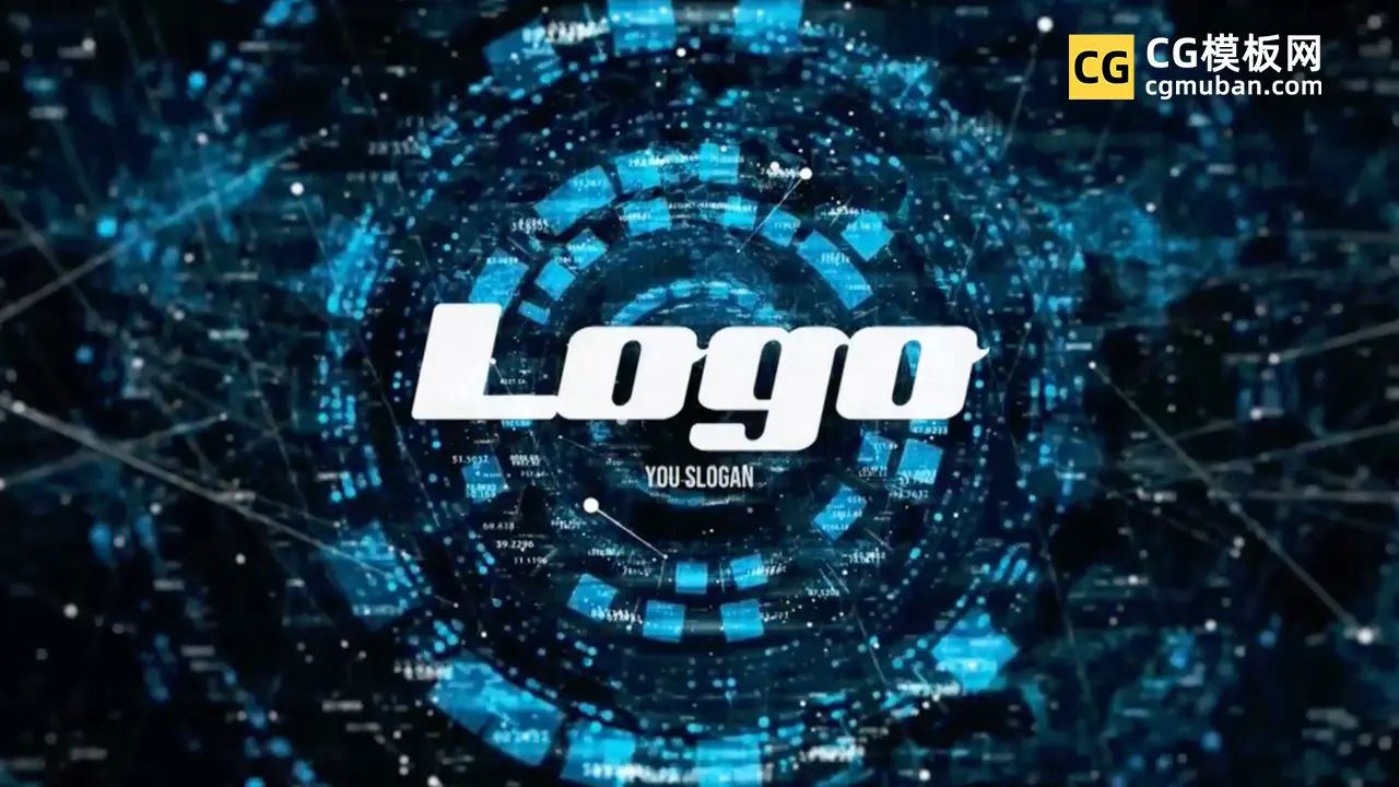 PR模板：数字化代码LOGO 高科技医疗Plexus粒子线条旋转片头PR模板 Digital Logo Reveal插图