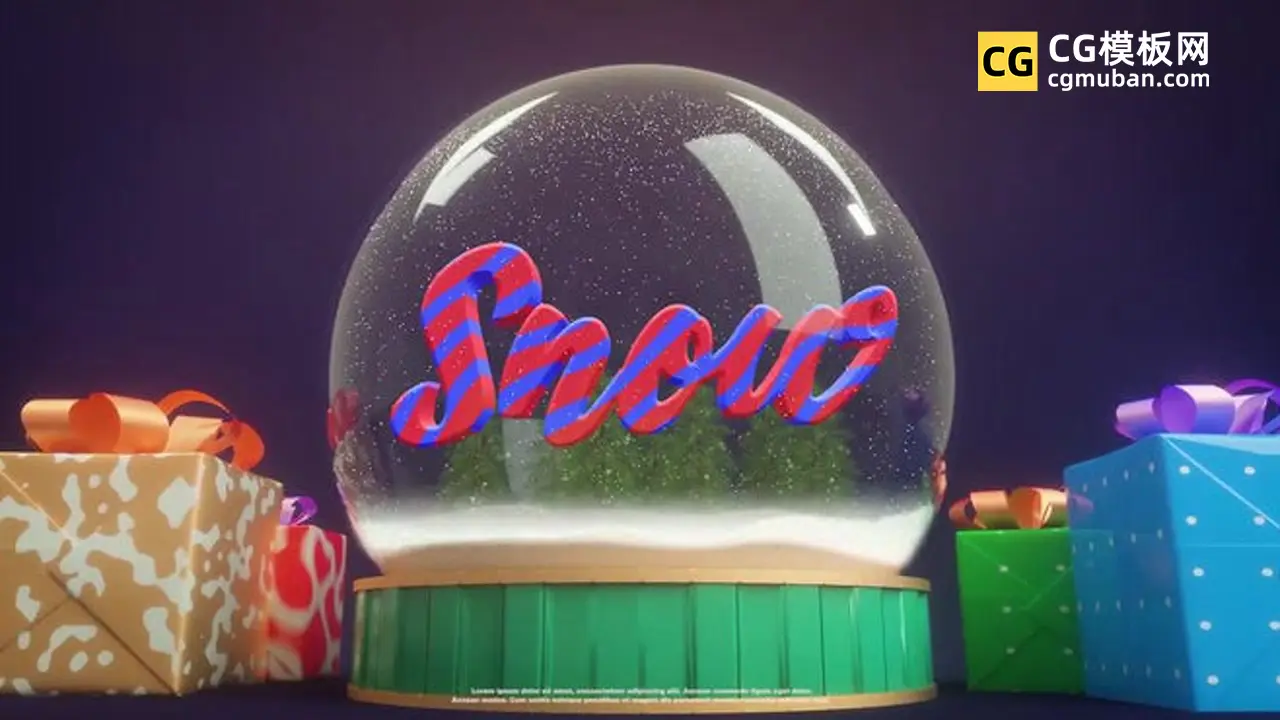 圣诞片头视频模板 魔法球礼物包装节日祝福音乐盒PR模板 Snow Globe Logo插图