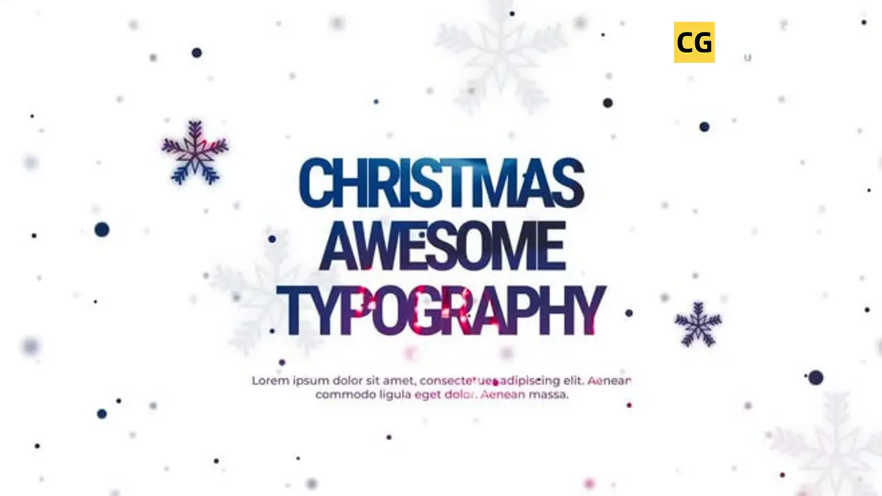 PR模板：圣诞节卡片模板 Premiere大标题排版动态海报产品展示视频模板 Christmas Typography插图