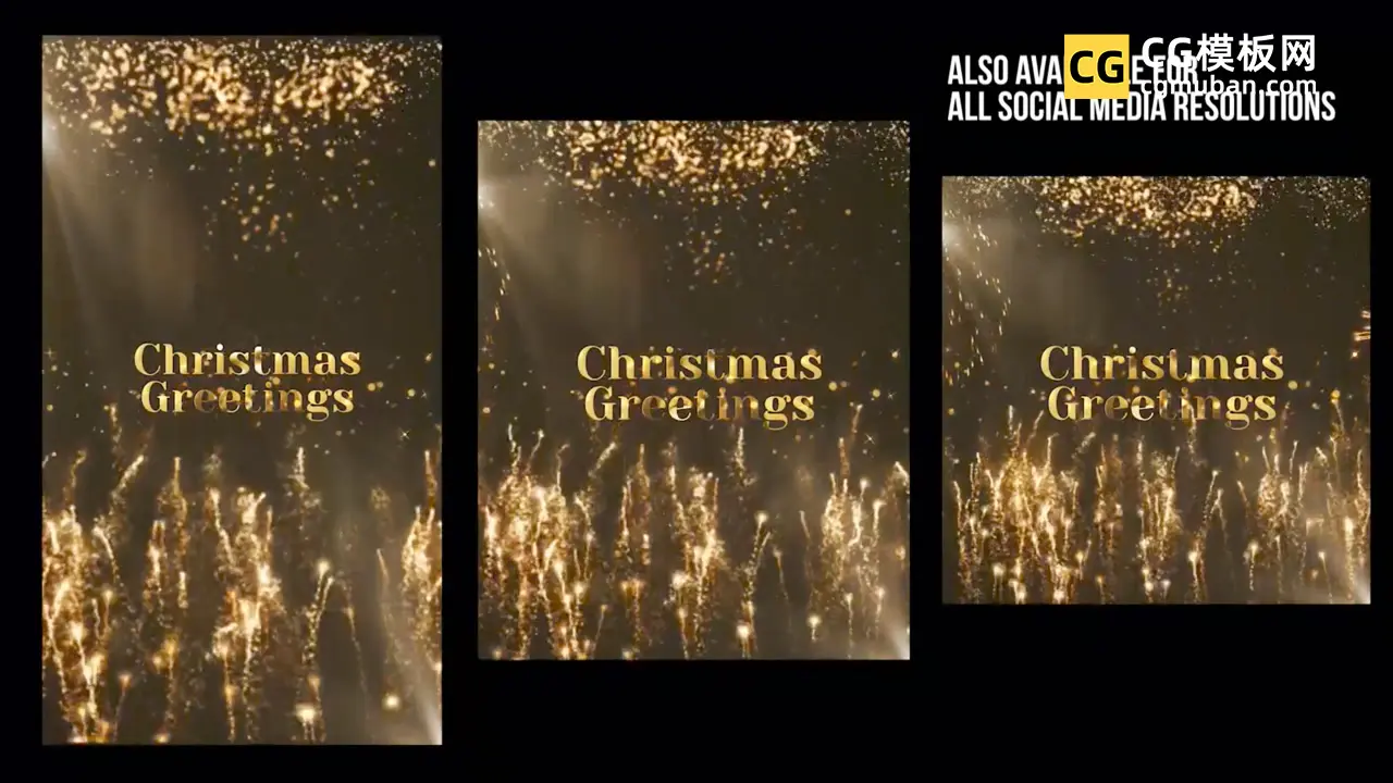 AE模板：魔法粒子烟花视频尊贵精致年会新年晚会片头标题AE模板 Christmas Greetings插图