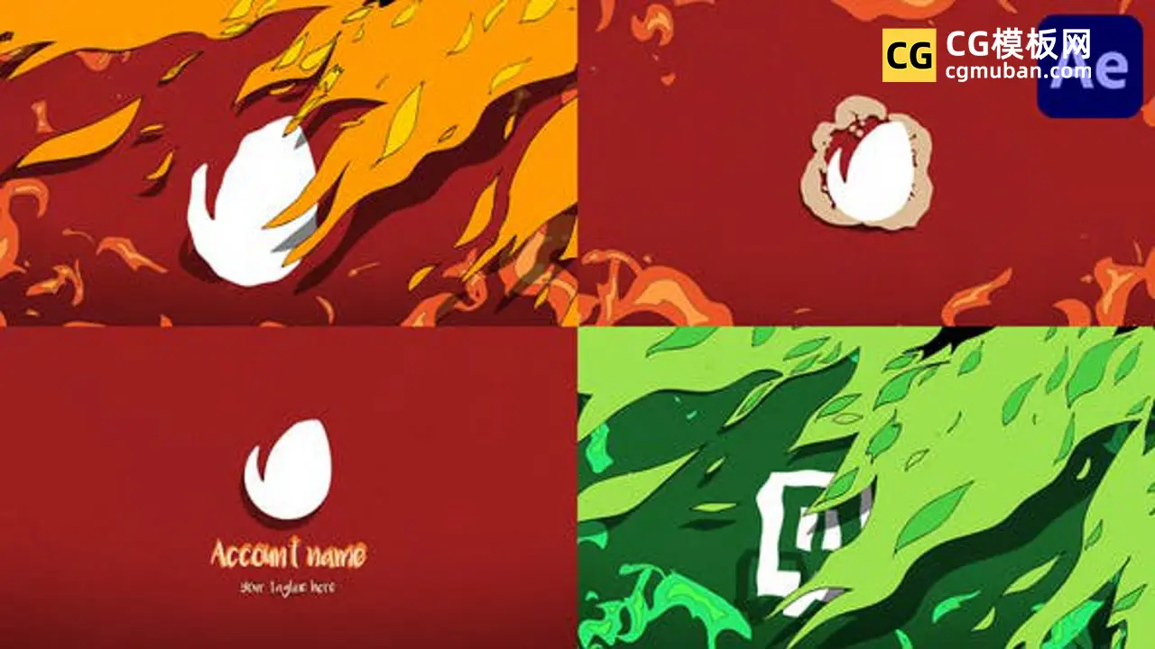 Cartoon Fire Logo Opener
