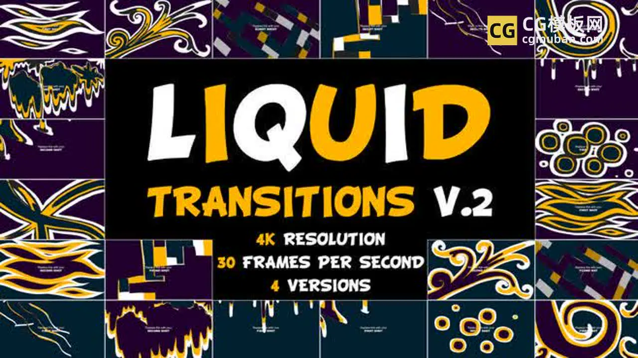 PR模板：MG卡通液体转场 4K可爱手绘动画视频过渡vlog模板 Liquid Transitions V2插图
