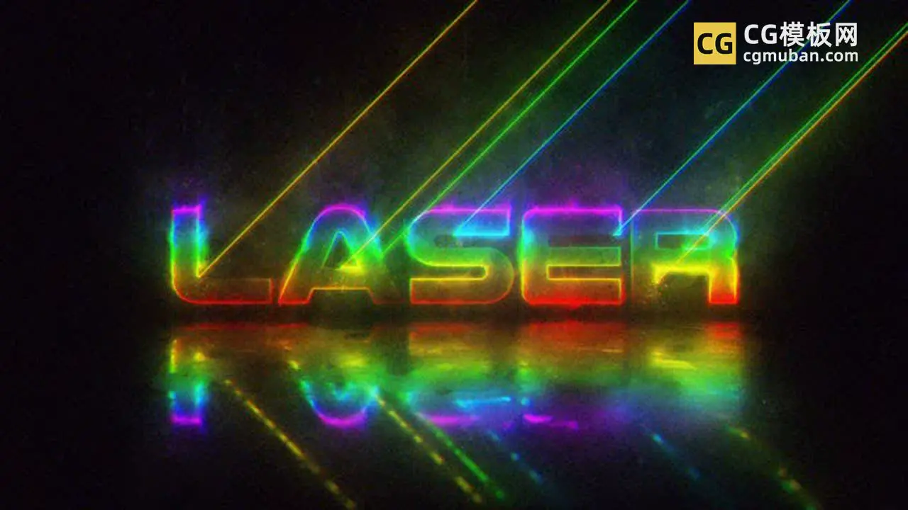 AE模板：激光雕刻标志片头 粒子烟雾霓虹线条激光束描边 Laser Logo插图