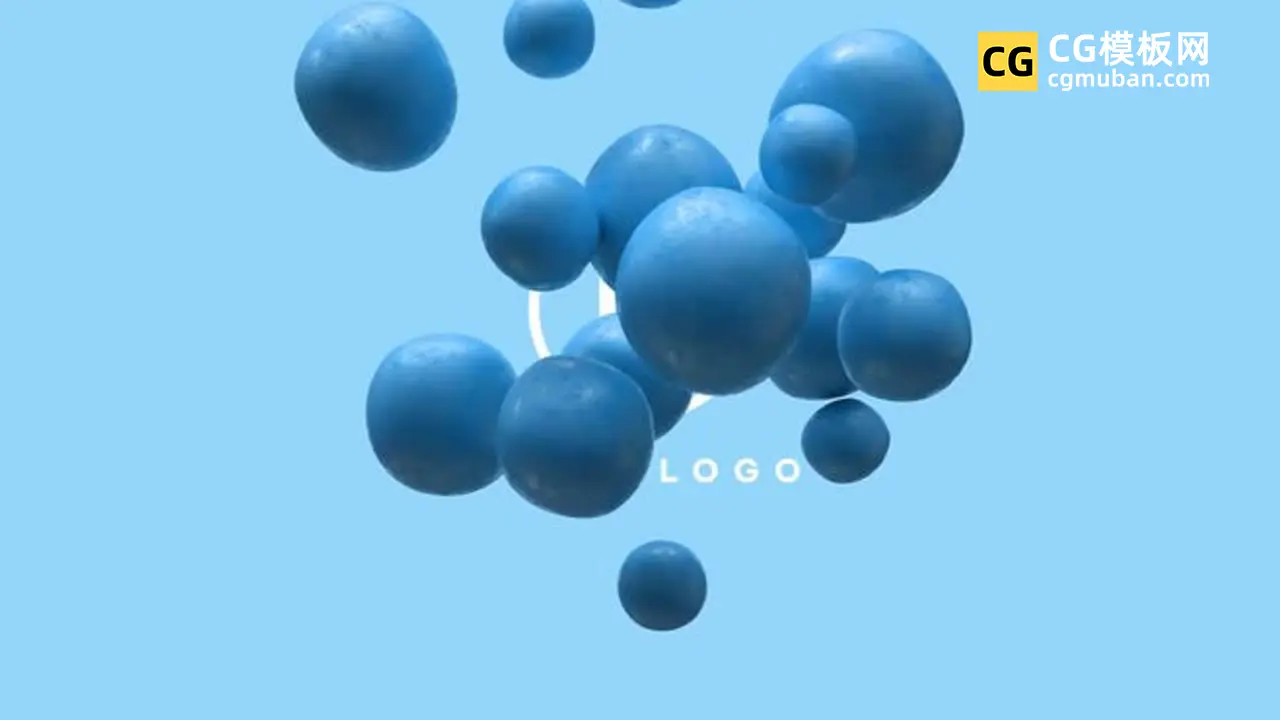 PR模板：抽象球体动态LOGO 石头汇聚卡通儿童教育视频开场PR模板 Elastic Spheres Logo插图