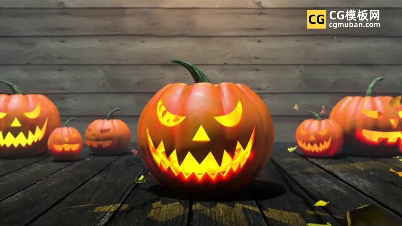 PR模板：恐怖南瓜片头模板 万圣节三维卡通南瓜开场视频 Pumpkin Explosion Logo插图