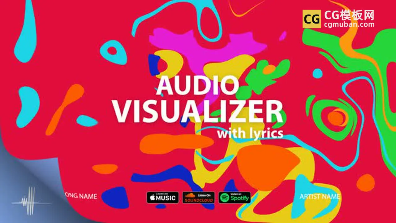 PR模板：多彩潮流音频可视化器歌词 音乐播放器背景流体动画Pr模板 Colorful Audio Visualizer MA插图