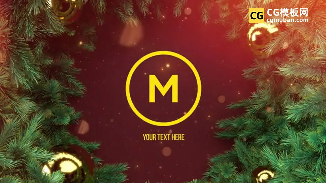 PR模板：圣诞节松树叶LOGO展示新年元旦主题节日活动片头模板 Christmas Logo Opener插图