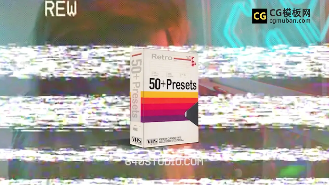 4K视频素材：VHS预设包 90年代复古老相机录像带信号失真故障 含音效 50 Vhs Presets Pack插图