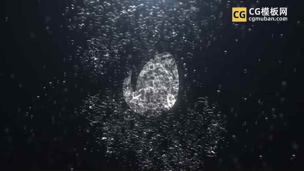 AE模板：掉入深海泡泡飞溅LOGO 坠入水底流体片头 Bubble Splash Reveal插图