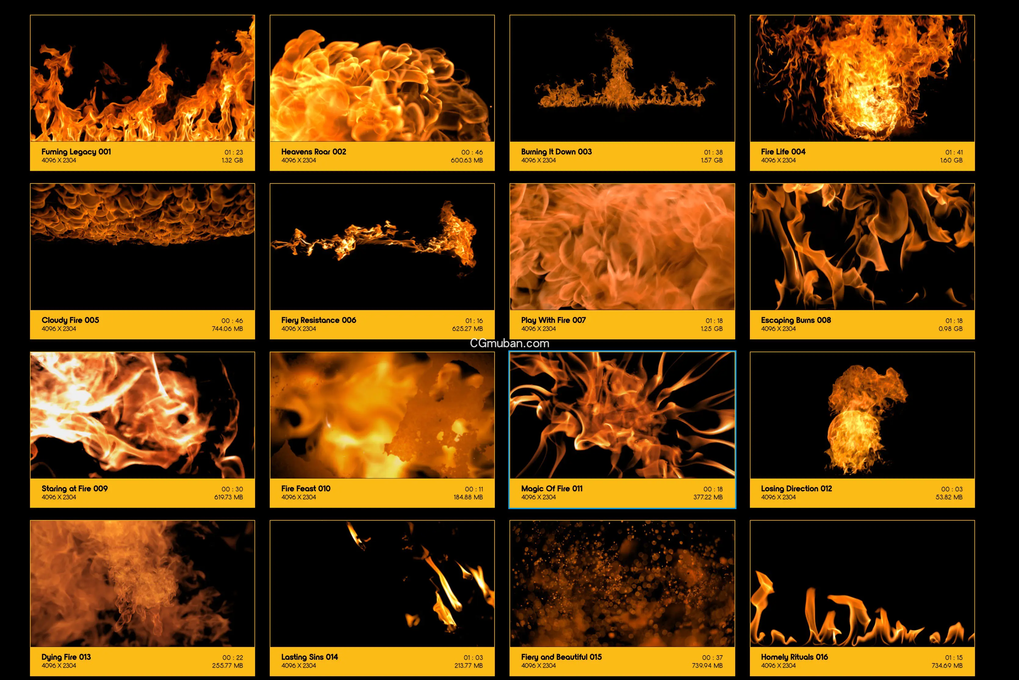 4K视频素材：102个真实火焰燃烧特效合成动画 Fire Power插图(1)
