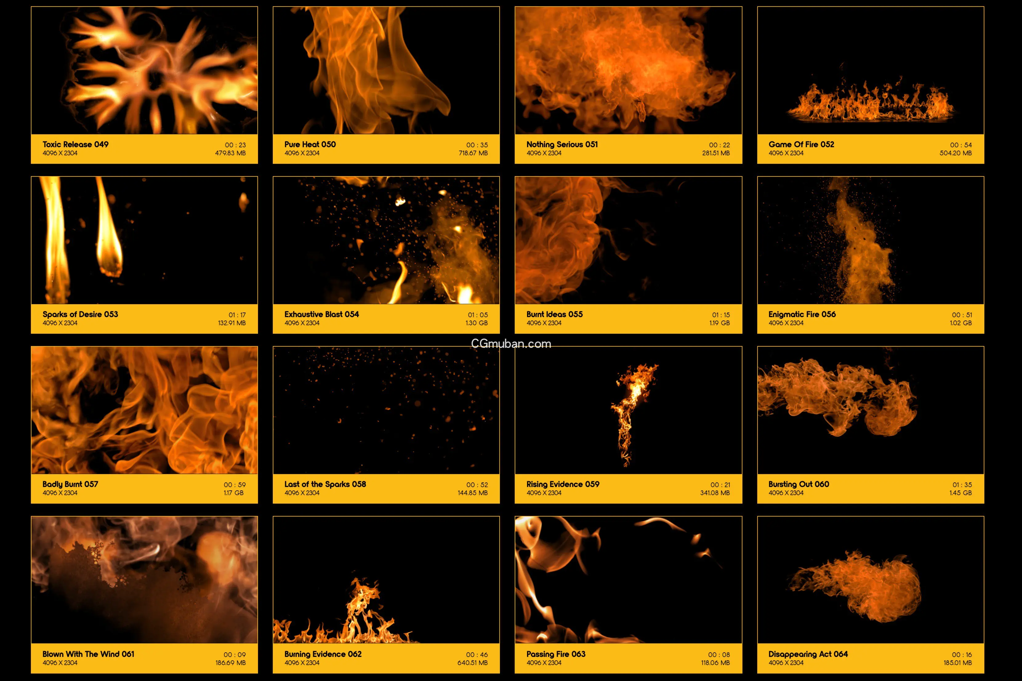 4K视频素材：102个真实火焰燃烧特效合成动画 Fire Power插图(4)